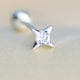 Sterling Silver Cartilage CZ Star Stud Earring