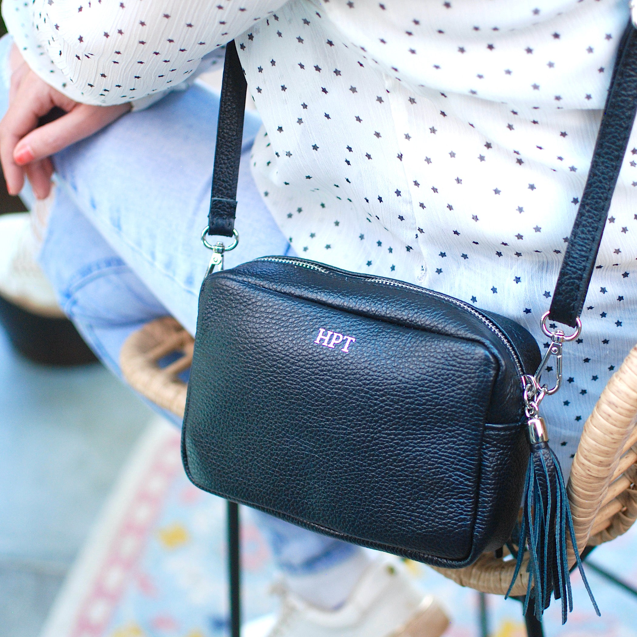 Monogram Leather Crossbody Bag – Penelopetom - Main Image