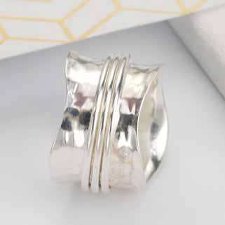 Wave O 1/2 - Small (56) Sterling Silver Spinning Ring