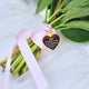 Gold heart wedding bouquet keepsake charm with personalised message