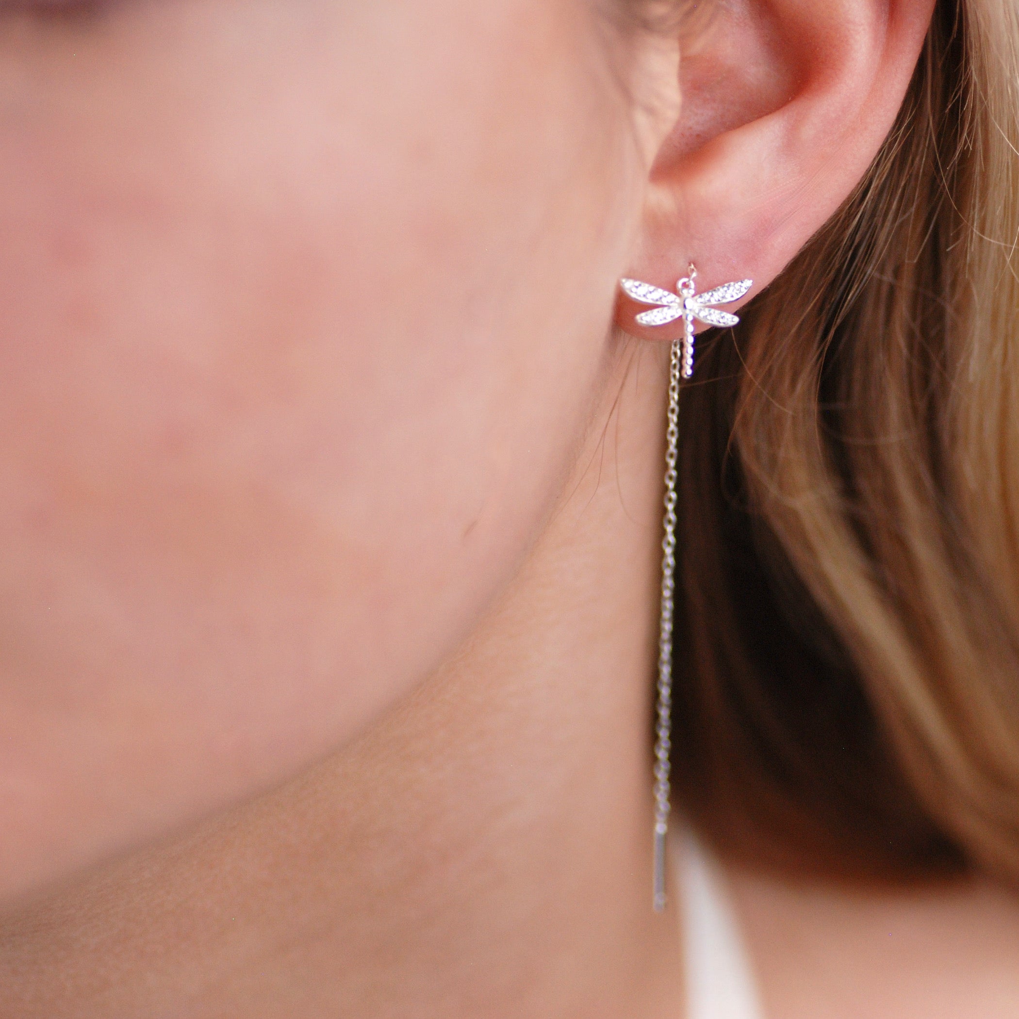 Sterling Silver Dragonfly Threader Earrings – Penelopetom