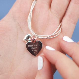 Personalised Love You Mum Heart Bracelet