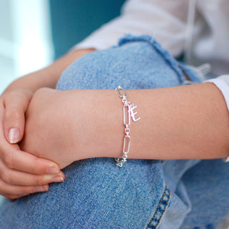 Personalised Sterling Silver Initial Charm Bracelet