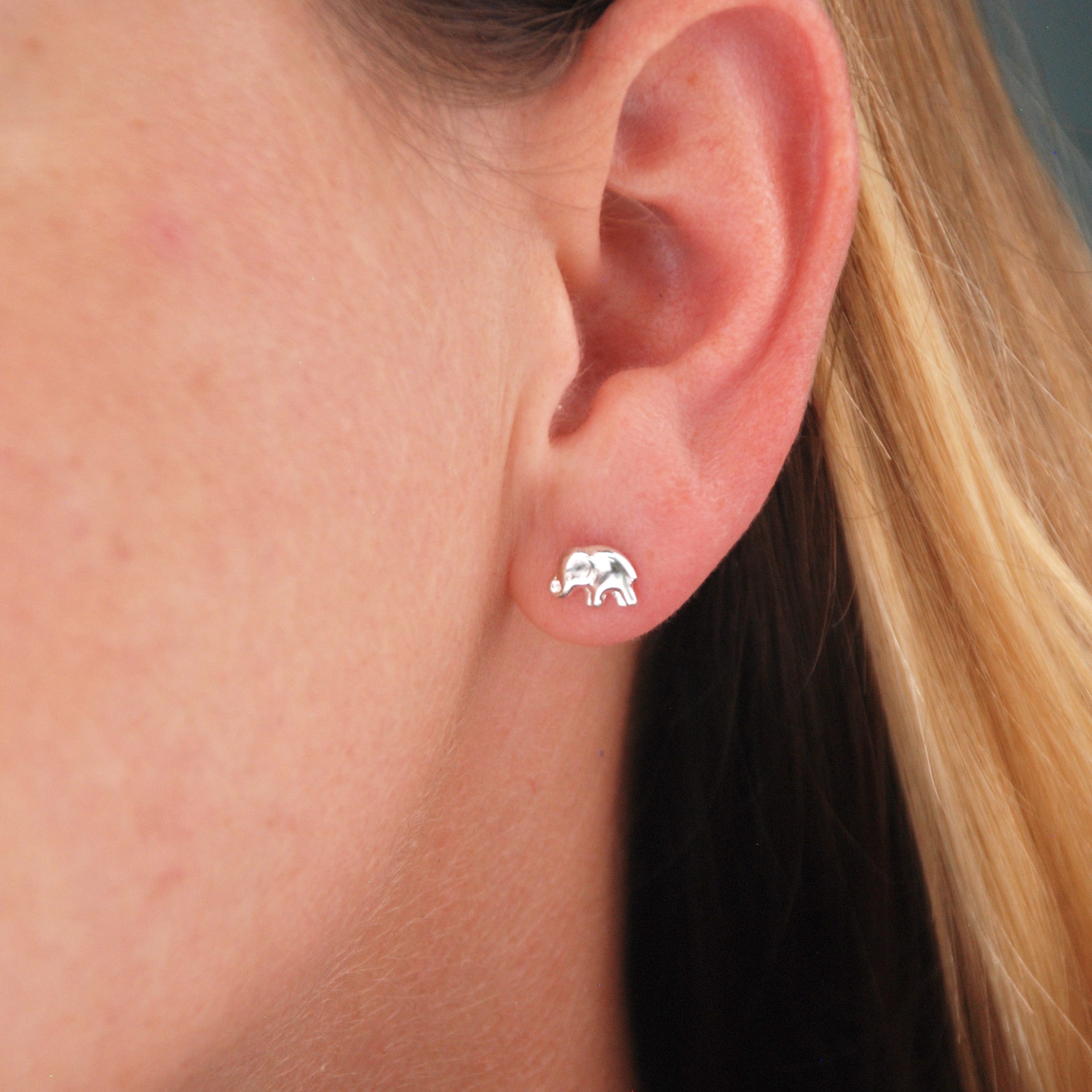 Elephant earring studs outlet