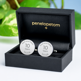 Personalised 10th Anniversary Cufflinks