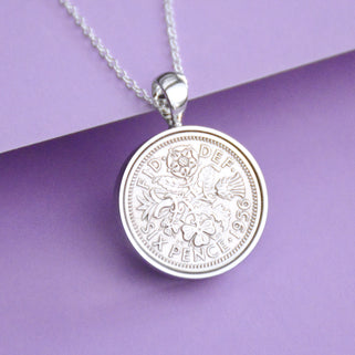 Luxury 70th Birthday Sixpence Necklace