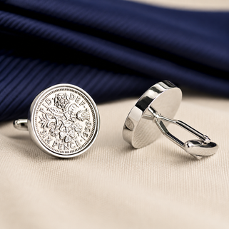 Luxury 70th Birthday 1956 Sixpence Cufflinks