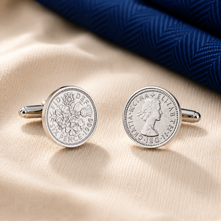 Luxury 60th Birthday 1966 Sixpence Cufflinks