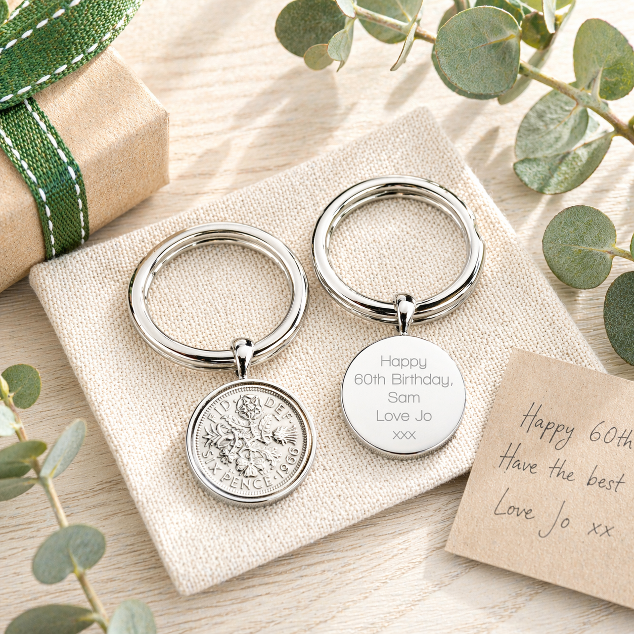 60th Sixpence Keyring | Penelopetom