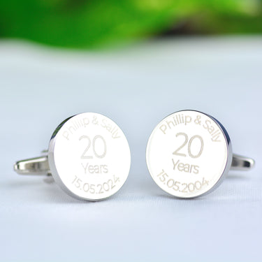 20 Years Anniversary Cufflinks with 