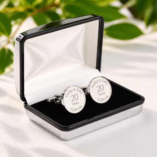 Personalised 20th Anniversary Cufflinks