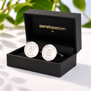 Personalised 20th Anniversary Cufflinks
