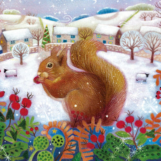 Winter Village Squirrel Christmas Card Pack