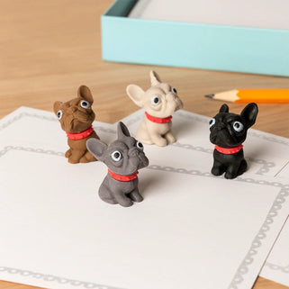 Set of 4 French Bulldog Erasers