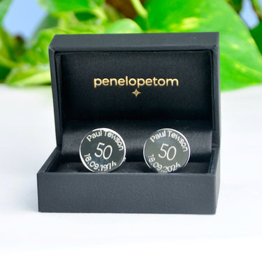 Personalised Milestone 50th Year Birthday Cufflinks