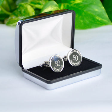 Personalised Milestone 50th Year Birthday Cufflinks