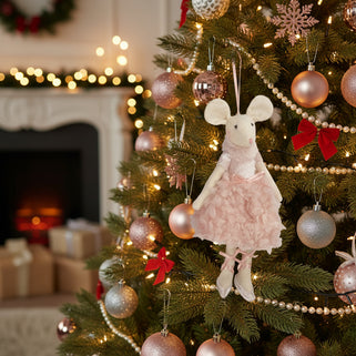 Hanging Felt Blush Pink Mouse Decoration