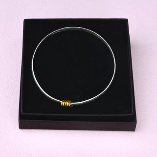 Solid Sterling Silver Five Rings 50th Birthday Bangle