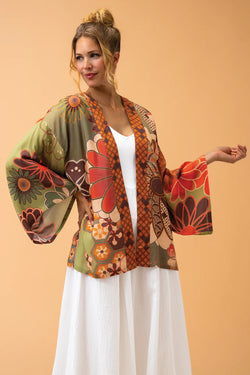 Kaleidoscope Floral Kimono Jacket Sage
