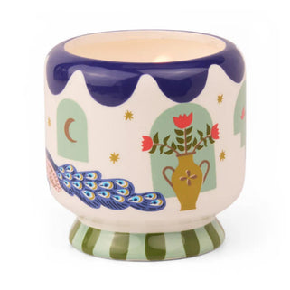 Peacock Design Boxed Ceramic Candle