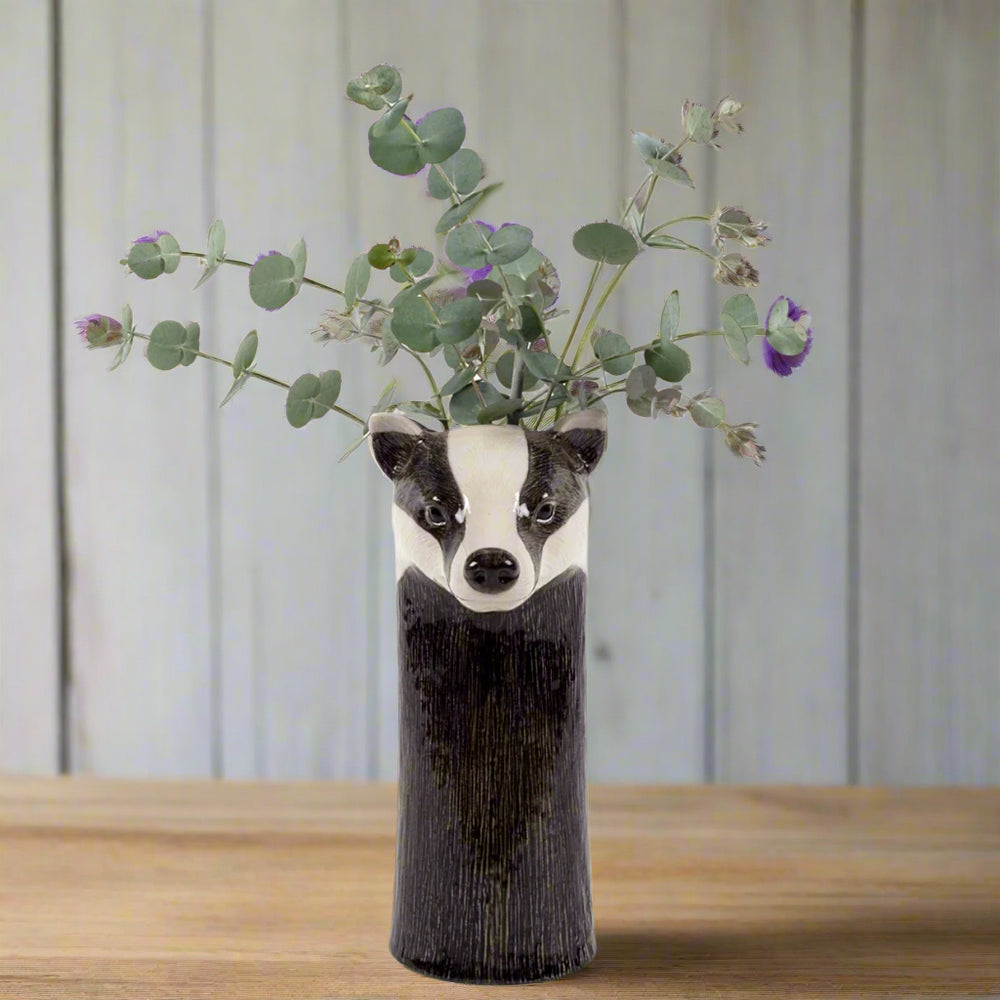 badger plant pot Quail Ceramics - Badger Flower Vase
