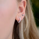 Sterling Silver Chunky Bead Huggie Earrings