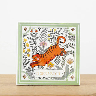 Green Tiger Square Matchbox with Safety Matches