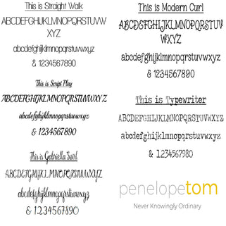 Choice of Penelopetom fonts