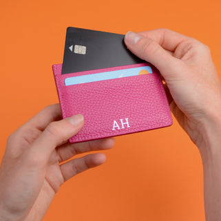 Monogram Leather Credit Card Holder
