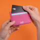 Monogram Leather Credit Card Holder