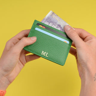 Monogram Leather Credit Card Holder