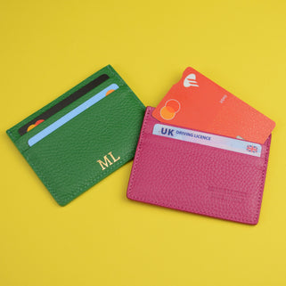 Monogram Leather Credit Card Holder