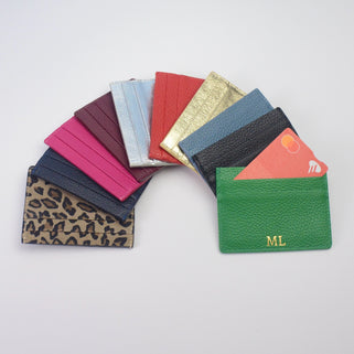 Monogram Leather Credit Card Holder