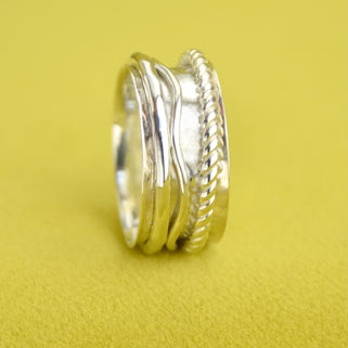 Sterling Silver Triple Band Spinning Ring