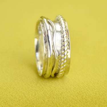 Sterling Silver Triple Band Spinning Ring