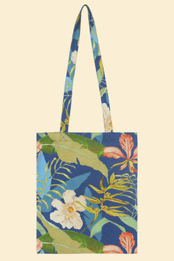 Delicate Tropics Tote Bag Indigo
