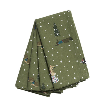 Set of 4 Festive Forest Table Napkins
