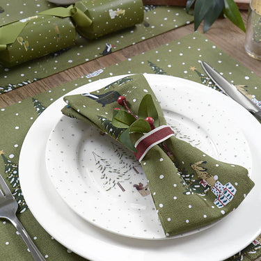 Set of 4 Festive Forest Table Napkins