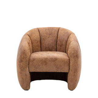 Atella Tub Chair Antique Tan Leather 1