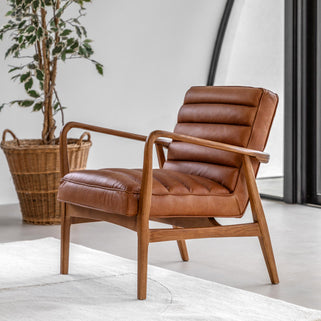 Datsun Armchair Vintage Brown Leather 2