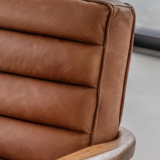 Datsun Armchair Vintage Brown Leather 3