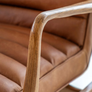 Datsun Armchair Vintage Brown Leather 4