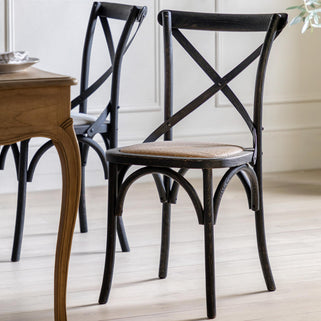 Cafe Chair Black Rattan (2pk) 2