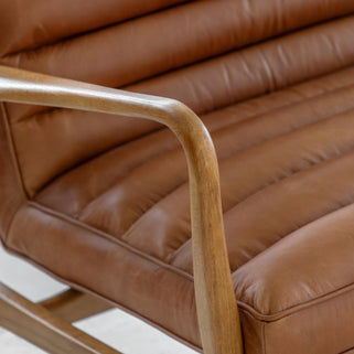 Datsun 2 Seater Sofa Vintage Brown Leather 3