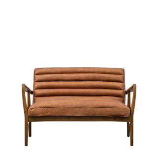 Datsun 2 Seater Sofa Vintage Brown Leather 1