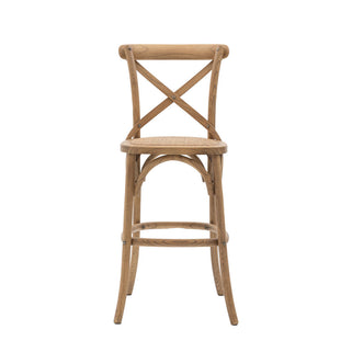 Cafe Stool Oak with Rattan (2pk) 1