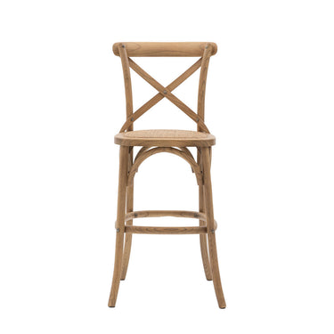 Cafe Stool Oak with Rattan (2pk) 1