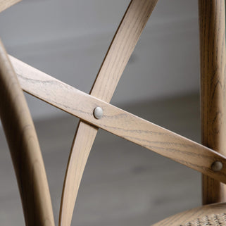 Cafe Stool Oak with Rattan (2pk) 4