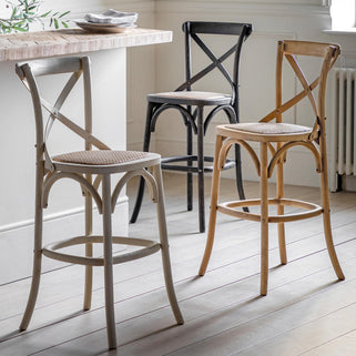 Cafe Stool Oak with Rattan (2pk) 5