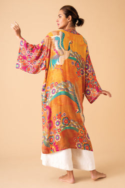 Golden Cranes Long Kimono